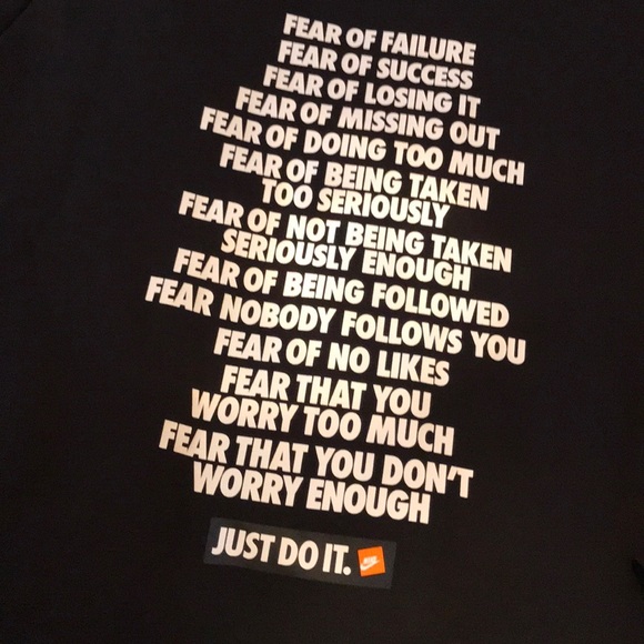 nike just do it fear sweatshirt